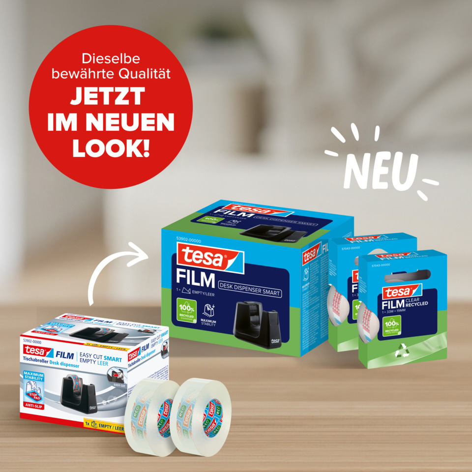 Tischabroller Easy Cut® Smart - für Rollen bis 33m : 19mm, schwarz