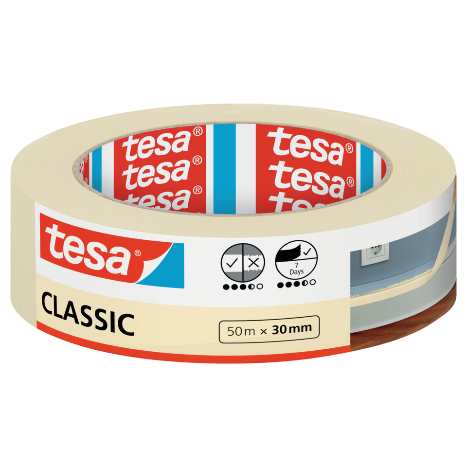 Malerband Classic - 50 m x 30 mm, beige