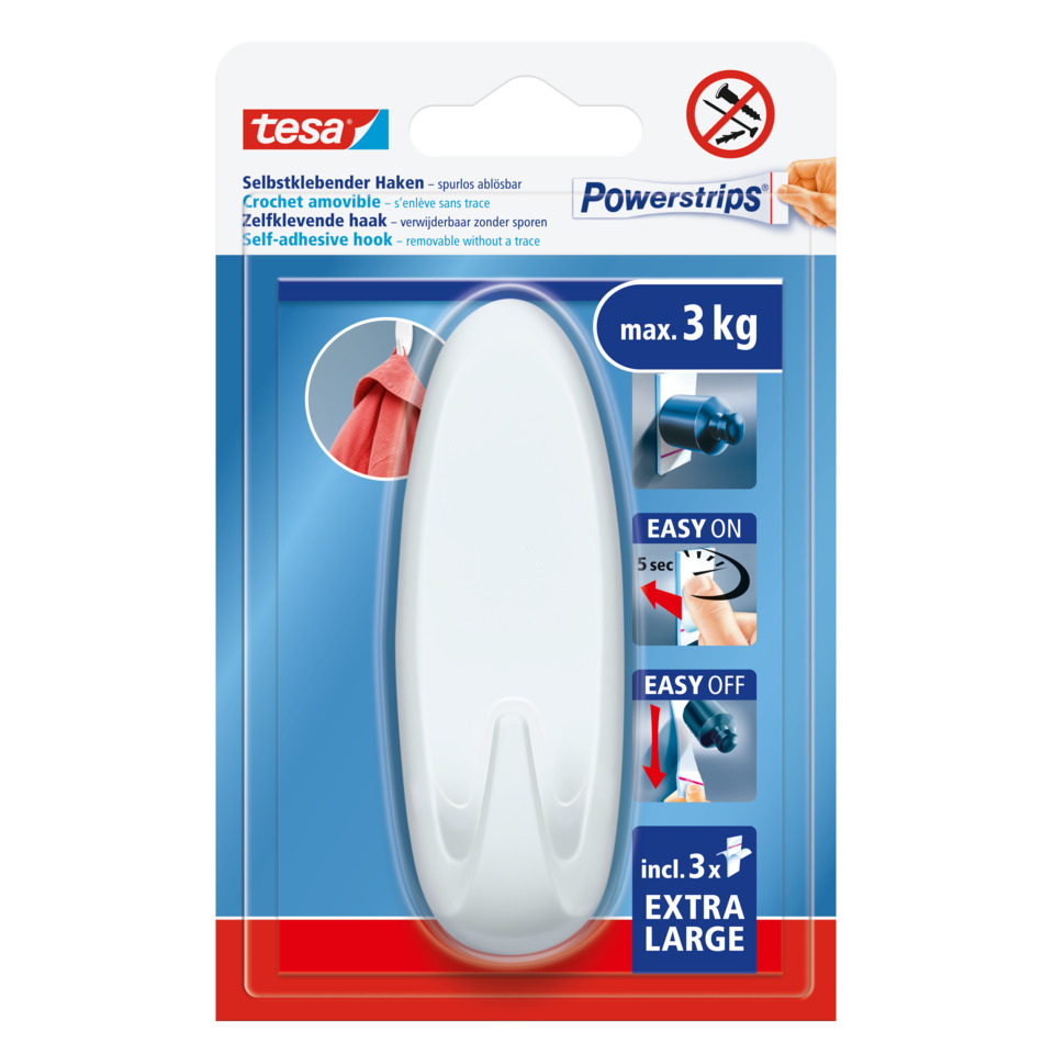 Haken Powerstrips® XL oval, 3kg, weiß