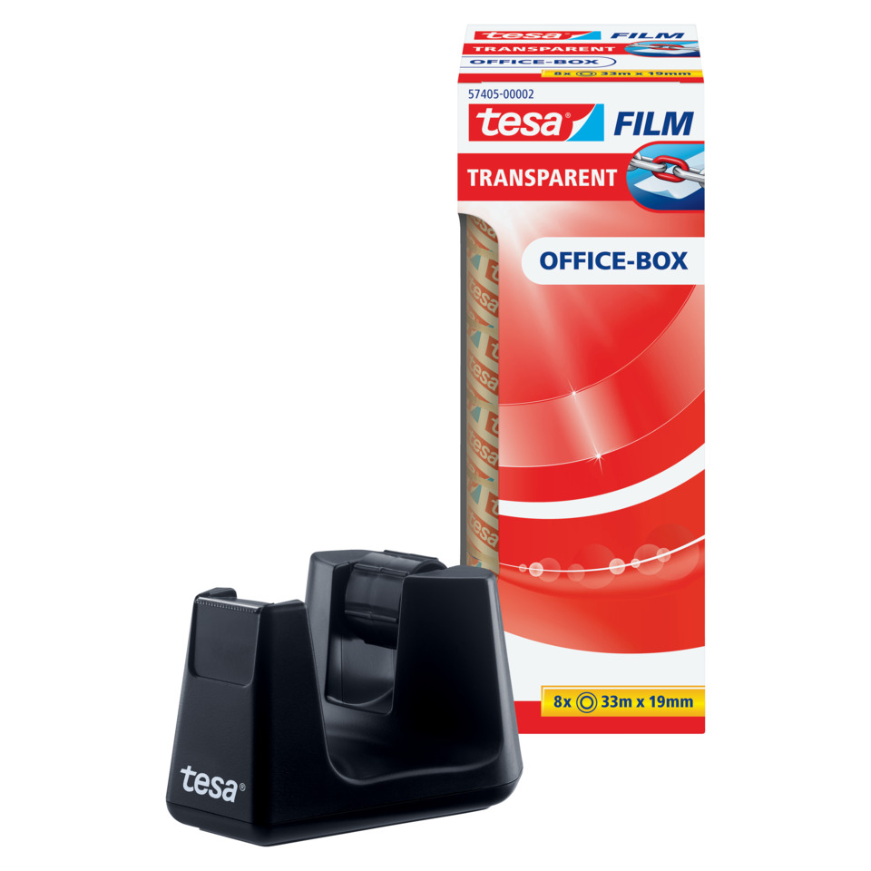Tischabroller Easy Cut Smart schwarz inklusive 8 Rollen 33 m x 19 mm transparent