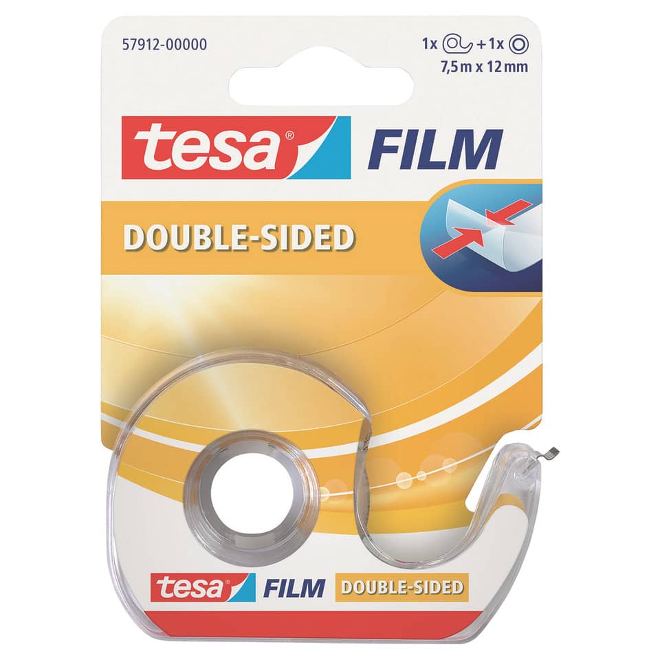 Klebefilm doppelseitig - 12 mm x 7,5 m, inkl. Einwegroller