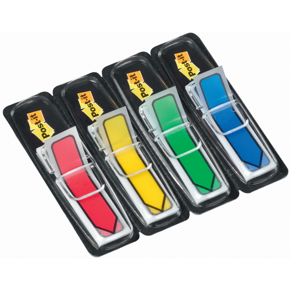 Haftstreifen Index Pfeil, 12x43mm, 4x24 Stück, neon sortiert