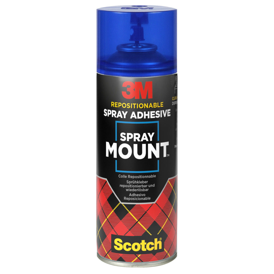 Sprühkleber Spray Mount - wieder ablösbar, transparenter, 400 ml
