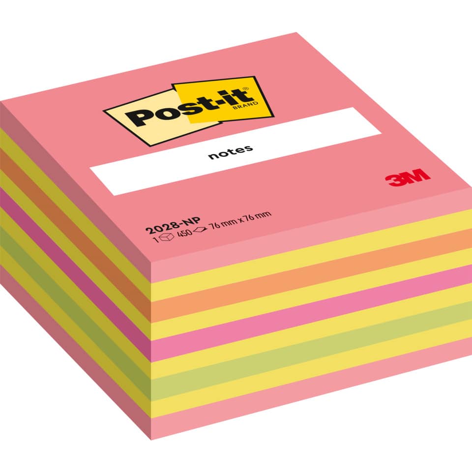 Haftnotizblock Würfel, 76x76mm, 450 Blatt, pink