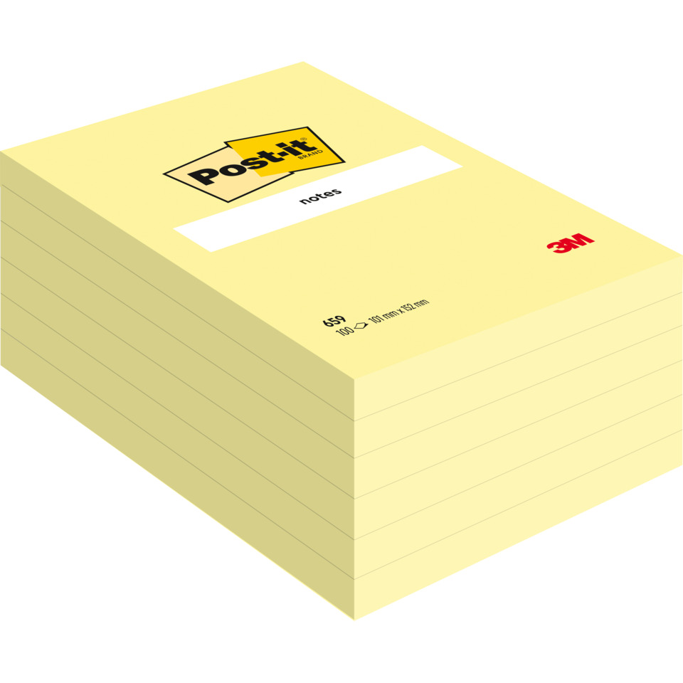 Haftnotizblock Notes, 102 x 152 mm, gelb, 100 Blatt