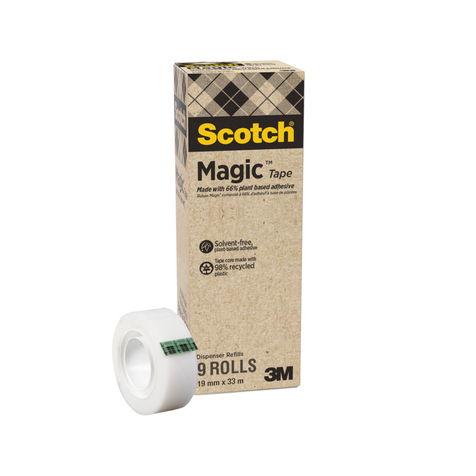 Klebeband Magic A greener choice - 19 mm x 33 m, unsichtbar, 9 Rollen