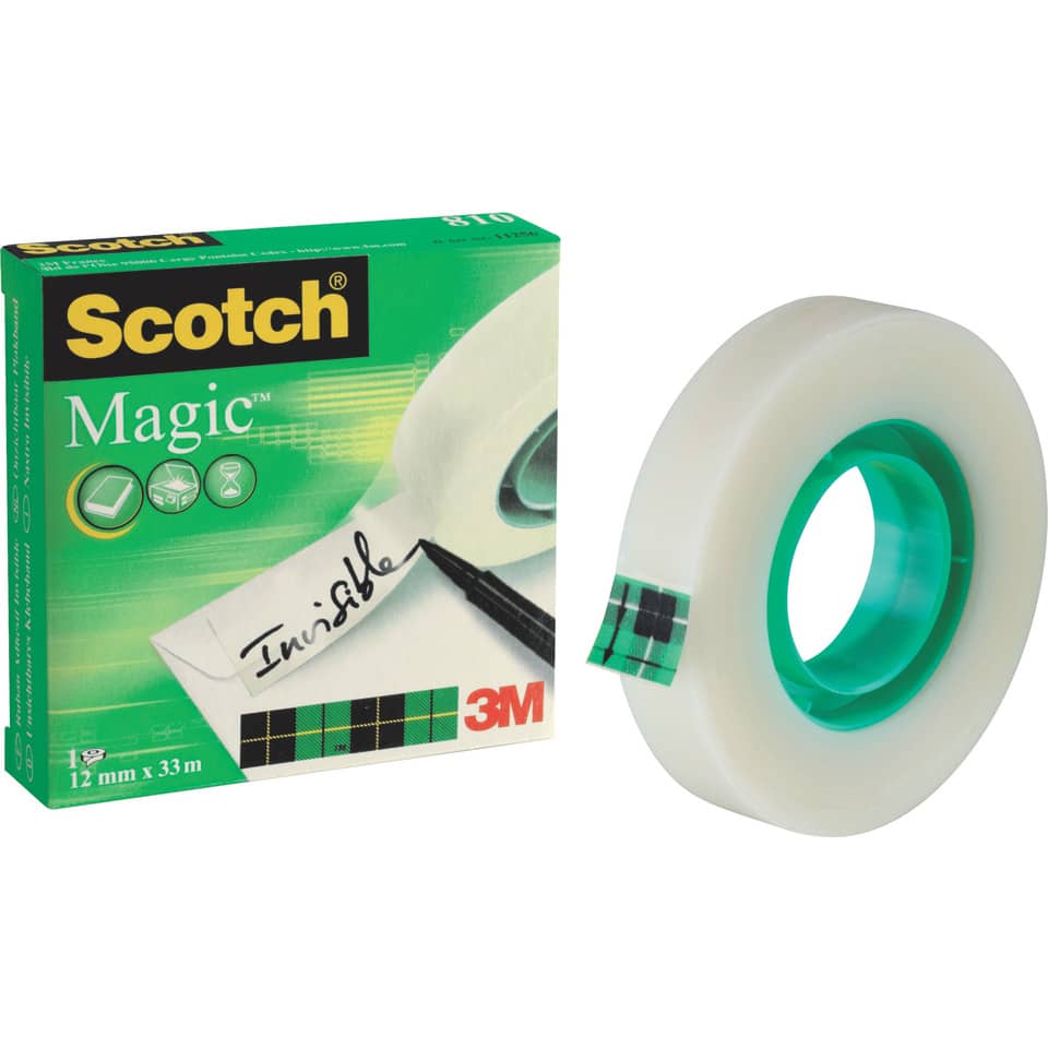 Klebeband Magic 810, Zellulose Acetat, unsichtbar, beschriftbar, 33 m x 12 mm
