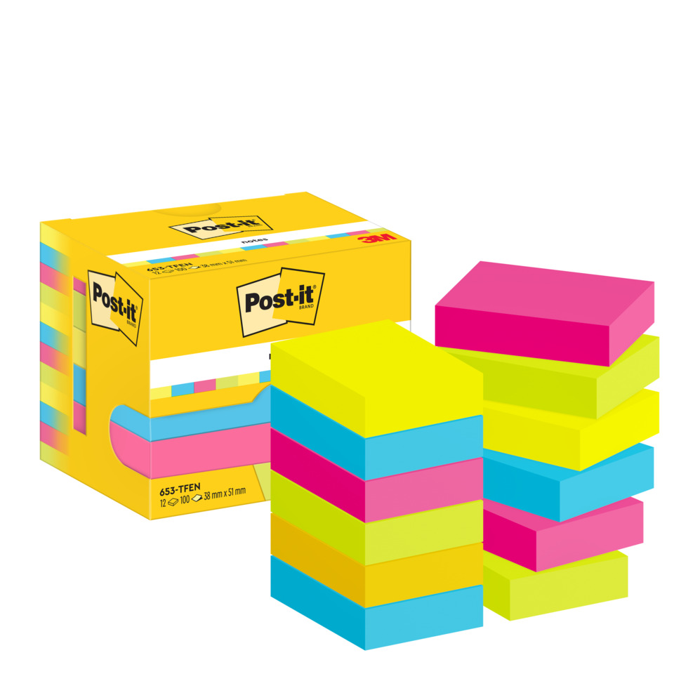 Haftnotizblock Notes Energetic Collection, 51x38mm, 12x100 Blatt