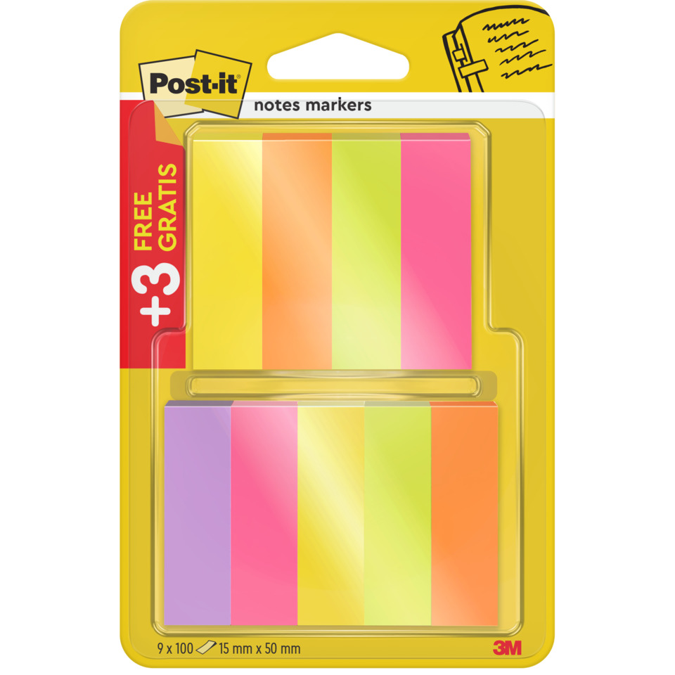 Haftstreifen Page Marker Promotion schmal, 15x50mm, 6x100 Blatt