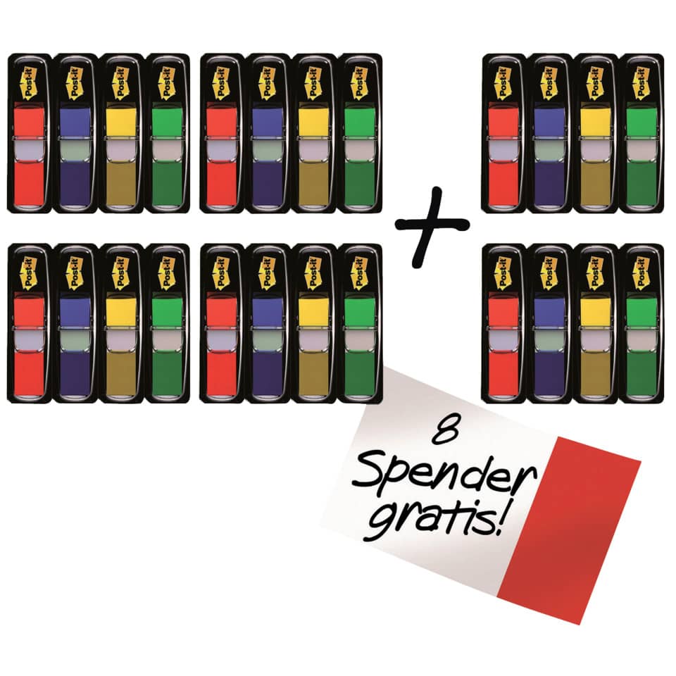 Haftstreifen Index Mini, 11,9 x 43,2 mm, sortiert, 16+8 Spender je 35 Haftstreifen