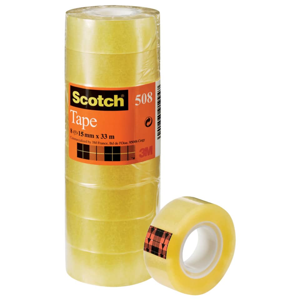 Klebeband Transparent 508, PP, 33 m x 15 mm, 10 Rollen
