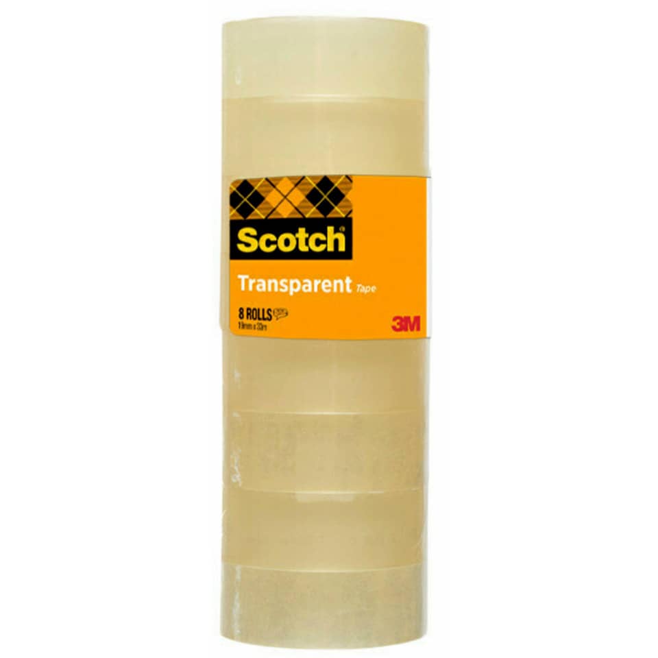 Klebeband Transparent 508, PP, 33 m x 19 mm, 8 Rollen