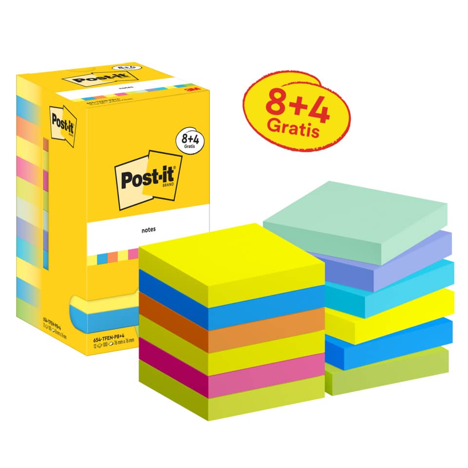 Haftnotizblock Notes Promotion Energetic Collection, 76x76mm, 12x100 Blatt