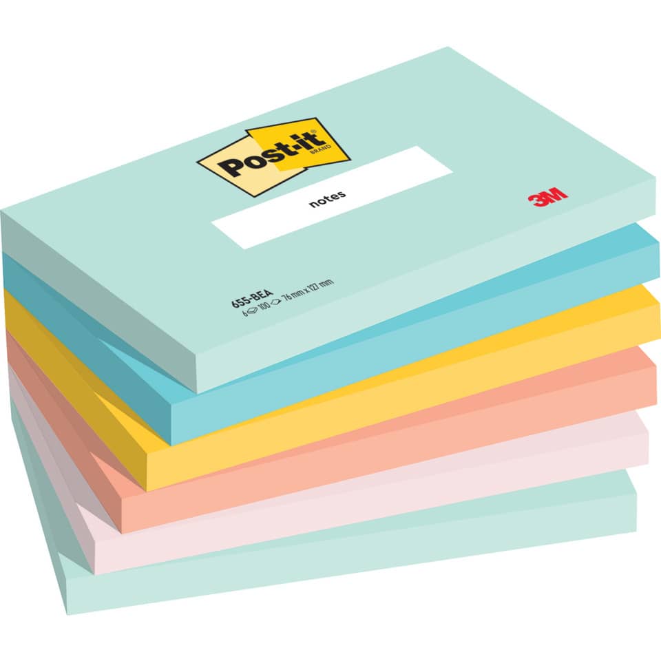 Haftnotizblock Notes Beachside Collection, 127 x 76 mm, sortiert, 6 x 100 Blatt