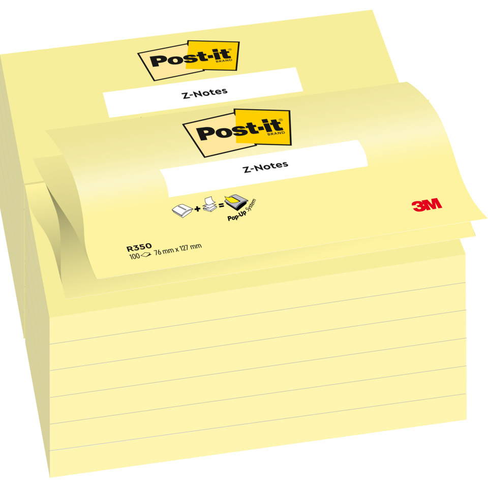 Haftnotizblock Z-Notes, 127 x 76 mm, gelb, 12 x 100 Blatt