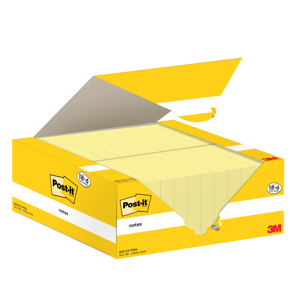 Haftnotizblock Notes Promotion, 38x51 mm, gelb, 24x100 Blatt