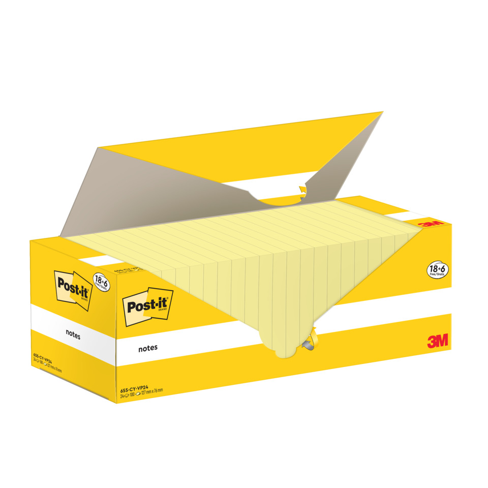 Haftnotizblock Notes Promotion, 76x127 mm, gelb, 24x100 Blatt