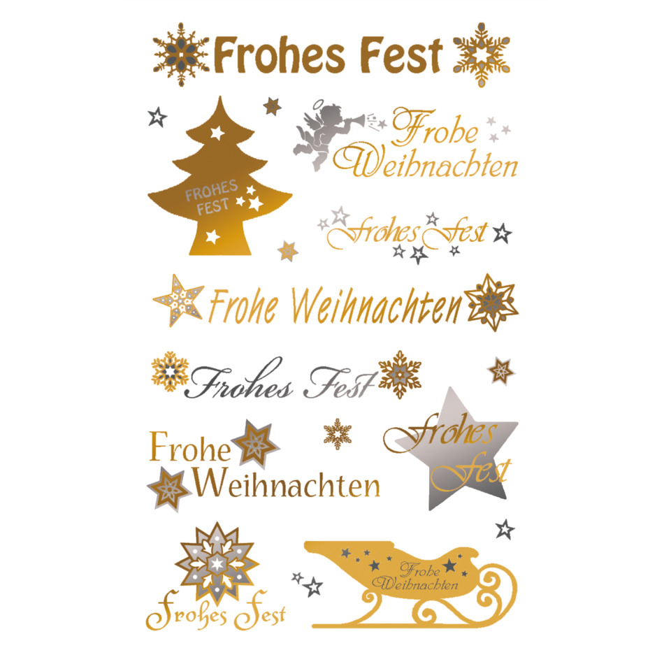 Z-Design 52720, Weihnachtssticker, Schriftzug: "Frohe Weihnachten", 2 Bogen/20 Sticker
