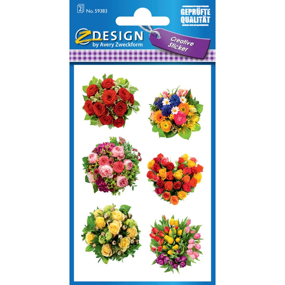 Z-Design 54383, Blumenaufkleber, 85 x 160 mm, Kleinpackung, 12 Sticker / 2 Bögen