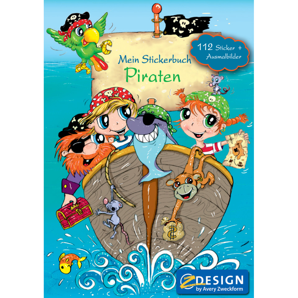 Z-Design 57797, Kinder Sticker Spielbuch A5, Pirat