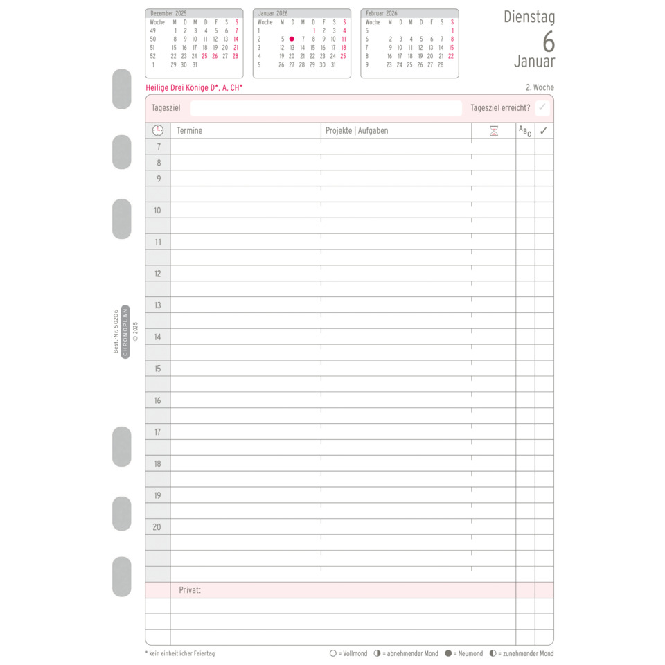 Jahresset, A5, 2026, Weiß, 148 x 210 mm, Inhalt: 390 Blätter / 1 Stück