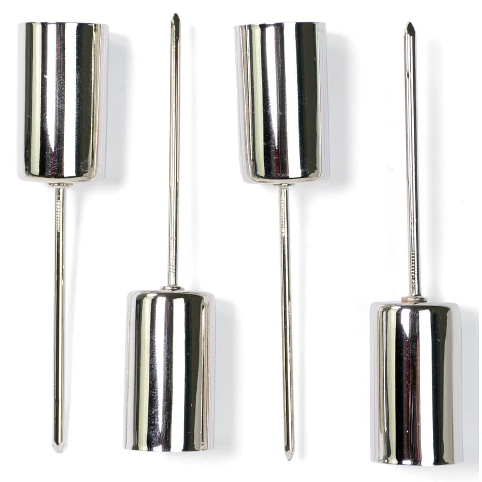Adventskerzenhalter - 2,3 x 11 cm, für Stabkerze, silber,  4er Packung