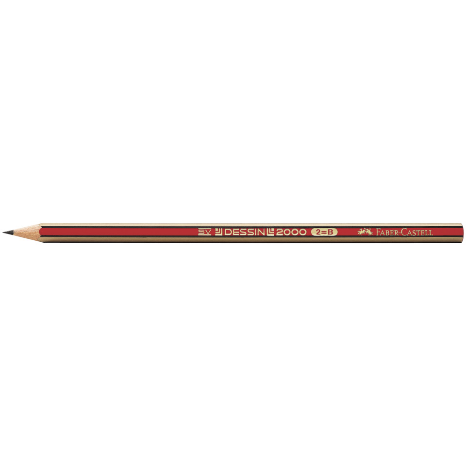 Bleistift DESSIN® 2000 - HB, rot-gold-gestreift