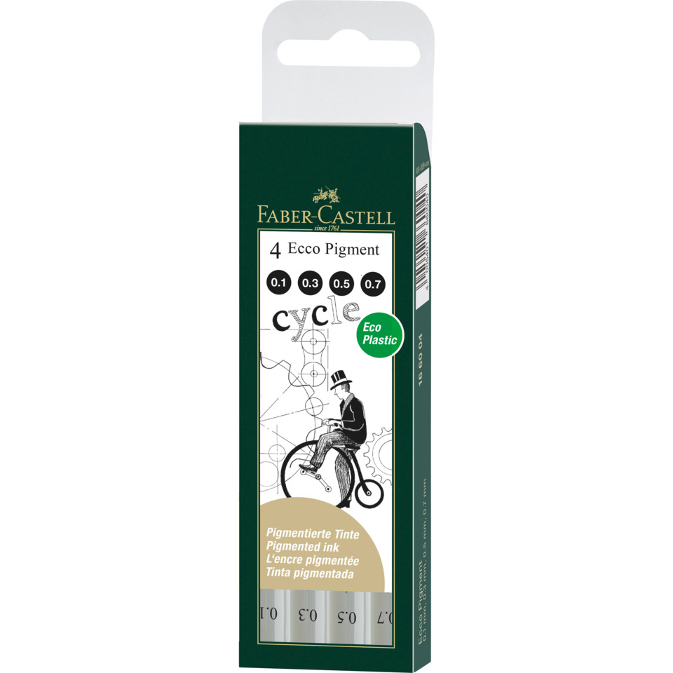 Tintenschreiber ECCO PIGMENT - 4er Set (0,1/0,3/0,5/0,7 mm), schwarz