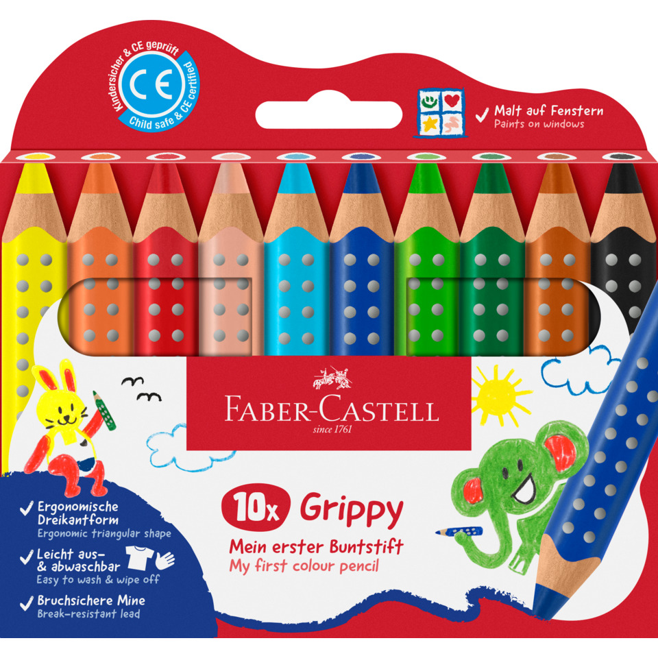 Farbstiftetui Grippy, 10 Stück, sortiert