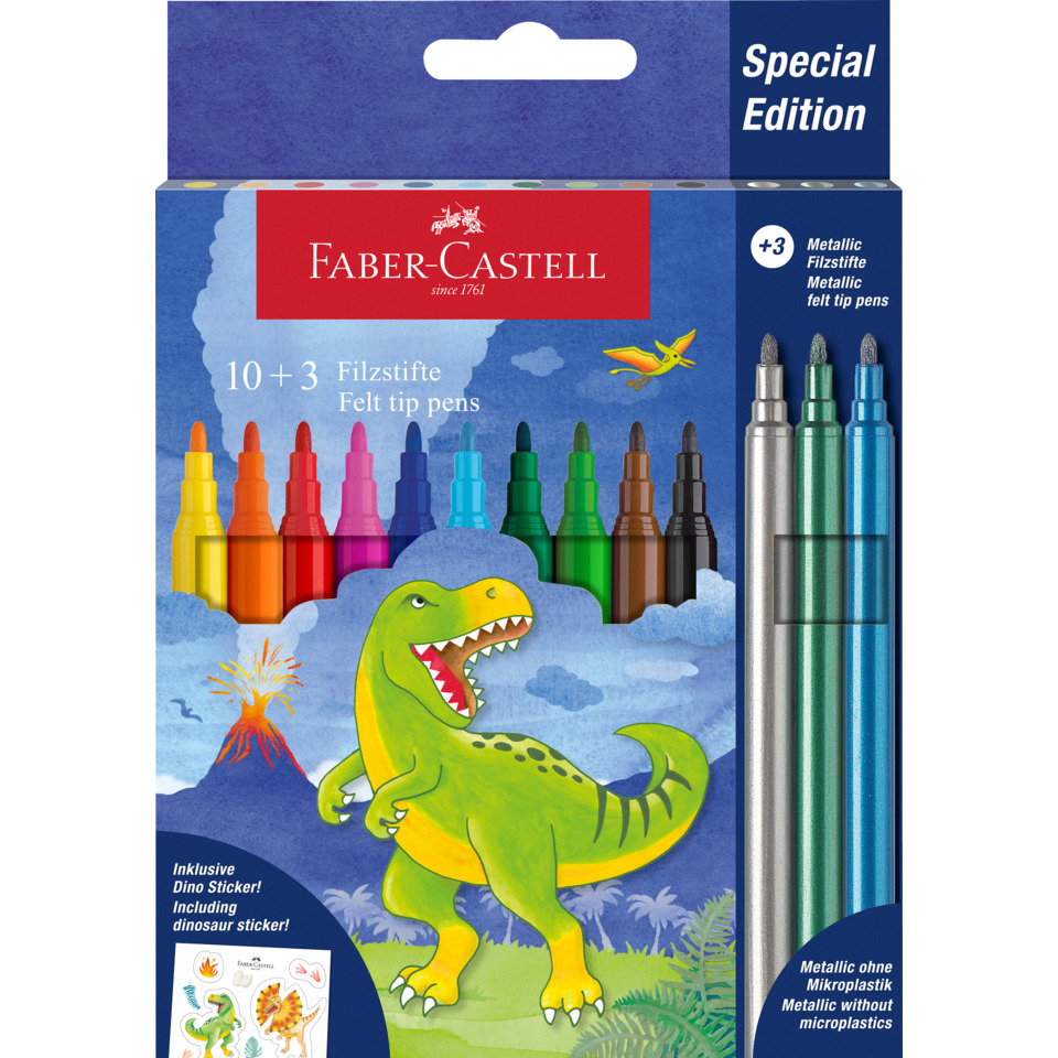Faserschreiberetui Dino 10+3, sortiert
