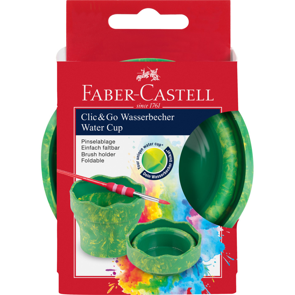 Wasserbecher CLIC & GO - grün marble