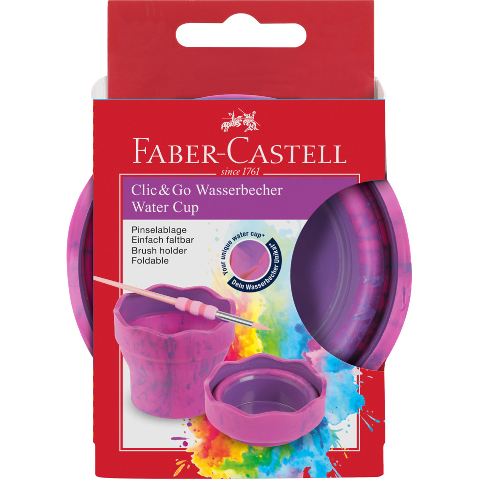 Wasserbecher CLIC & GO - pink marble
