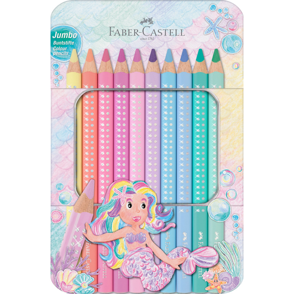 Farbstiftetui Jumbo Sparkle Pastell, 10 Stück, sortiert