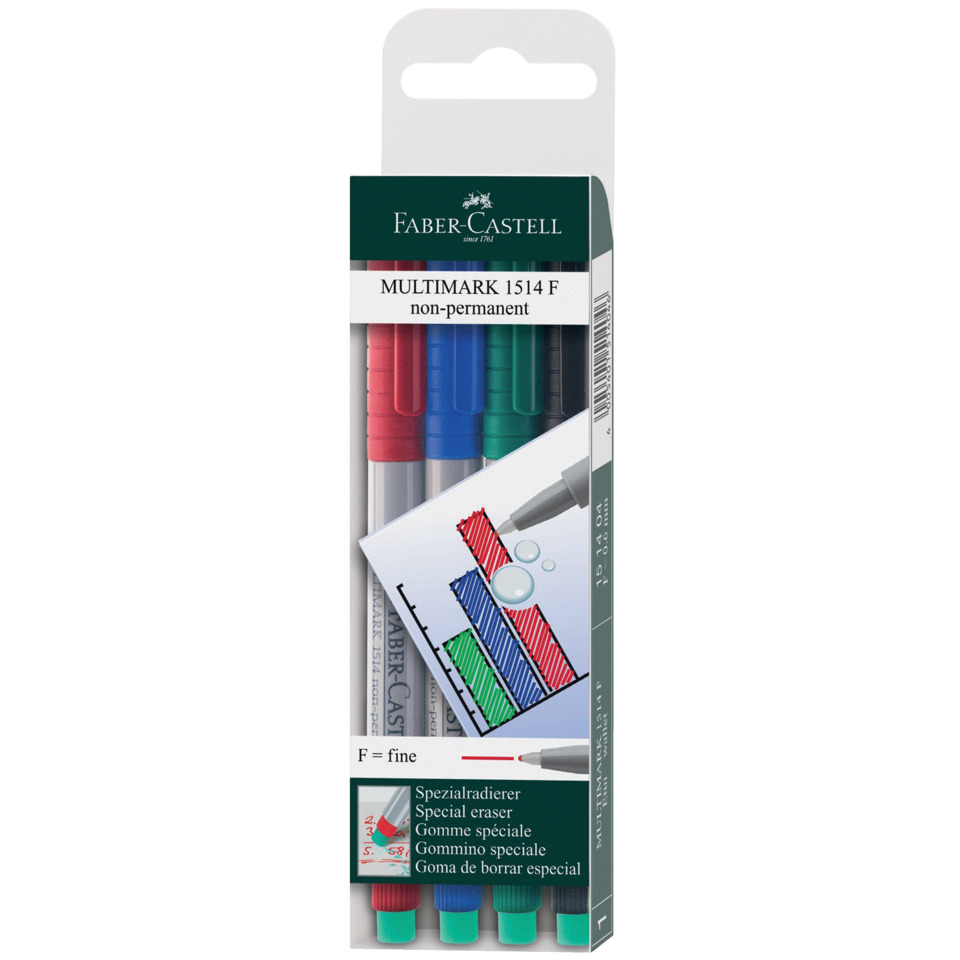 CD-Marker MULTIMARK - non-permanent, F, 4 Farben Etui