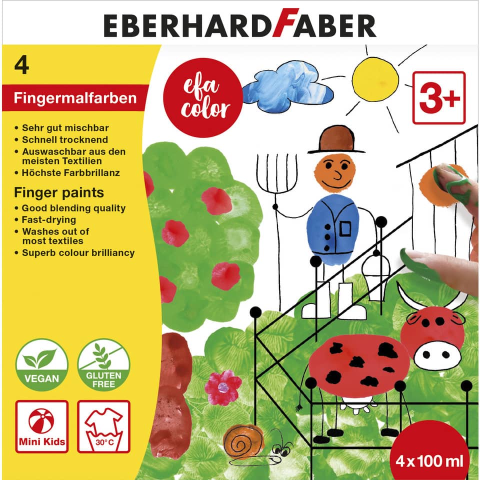 Fingerfarbe - 4x 100 ml sortiert