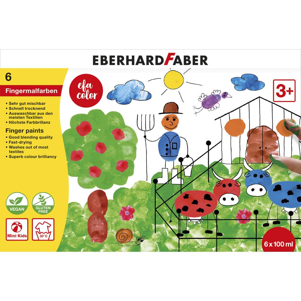 Fingerfarbe - 6x 100 ml sortiert