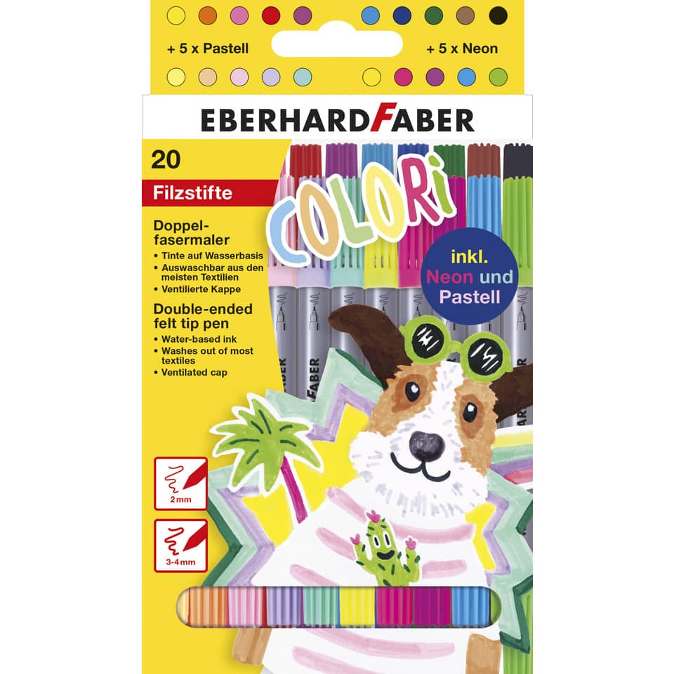 Doppelfasermaler Colori - 20er Kartonetui, sortiert