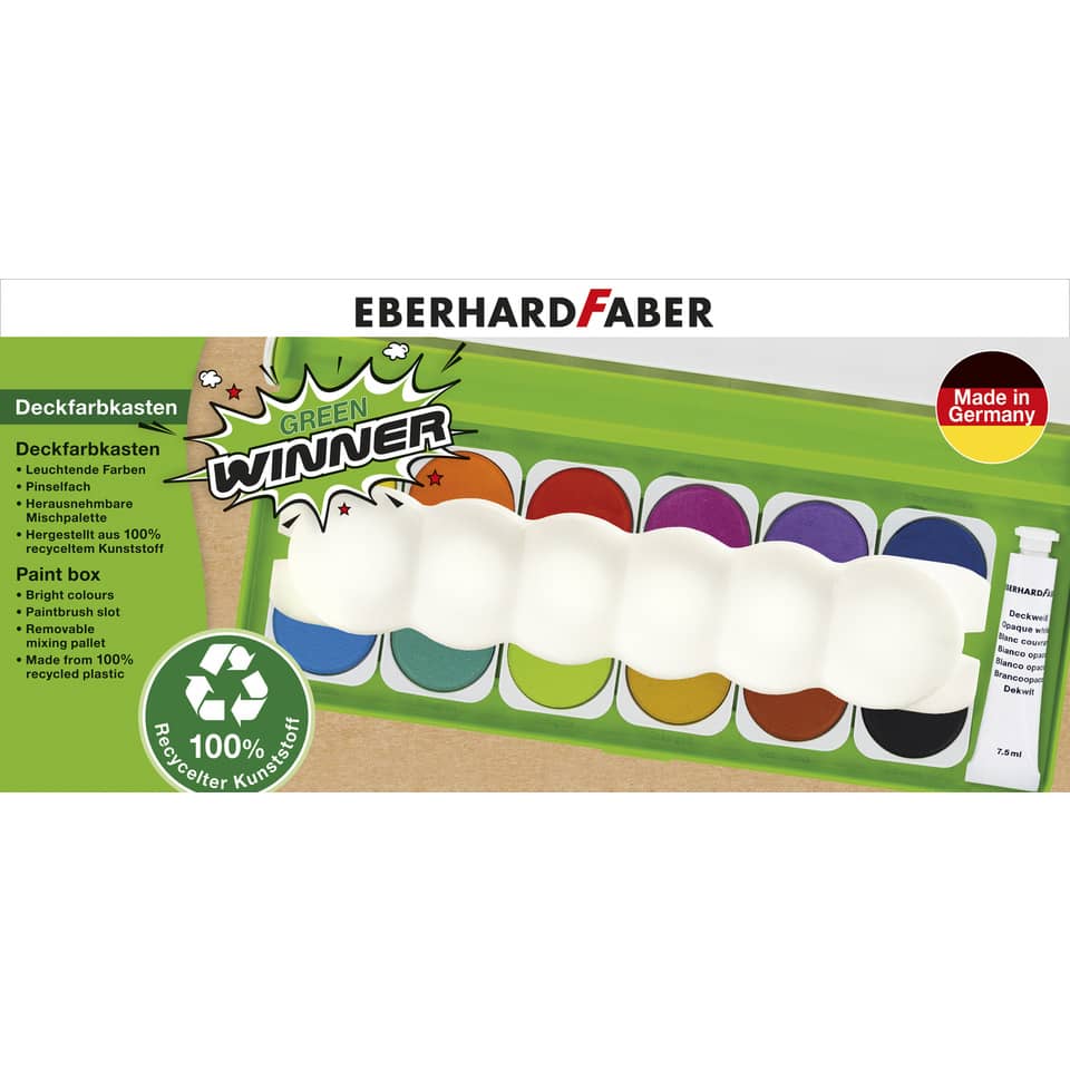 Deckfarbkasten Green Winner - 12 Farben