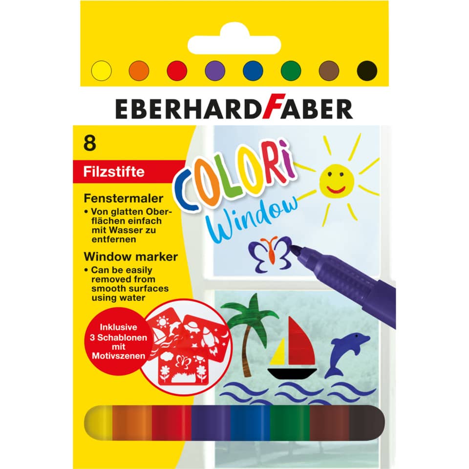 Windowmarker Colori - 1-2 mm, 8 Farben, sortiert, Kartonetui
