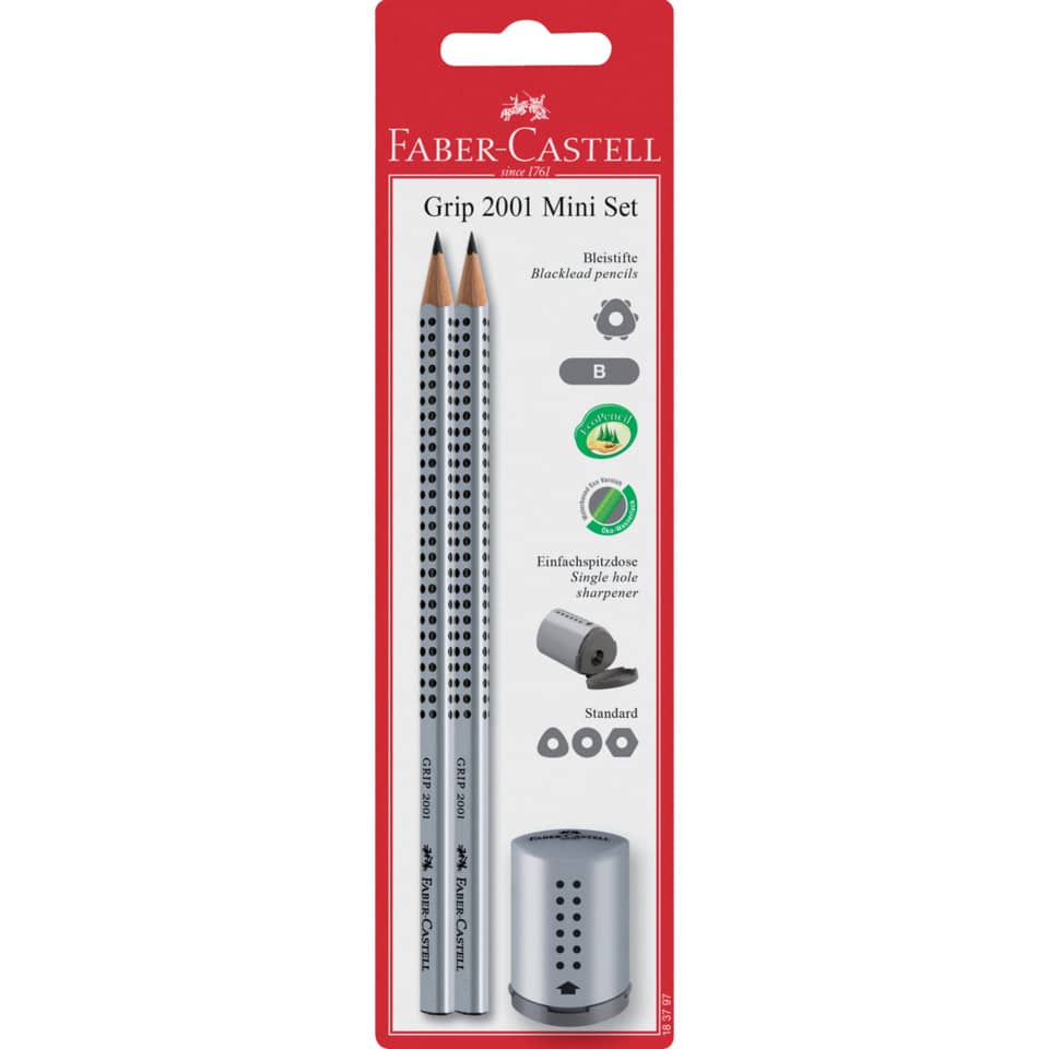 Bleistift-Set Grip 2001 mini - silber, 3-tlg.