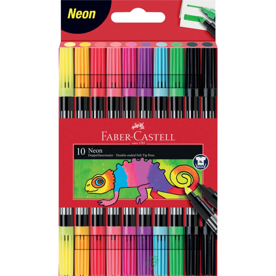Faserschreiber Duo Neon - 10 Farben sortiert