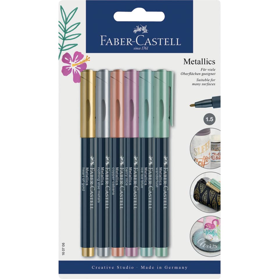 Faserschreiber Metallics Marker, 1,5 mm, sortiert, 6x auf Blisterkarte
