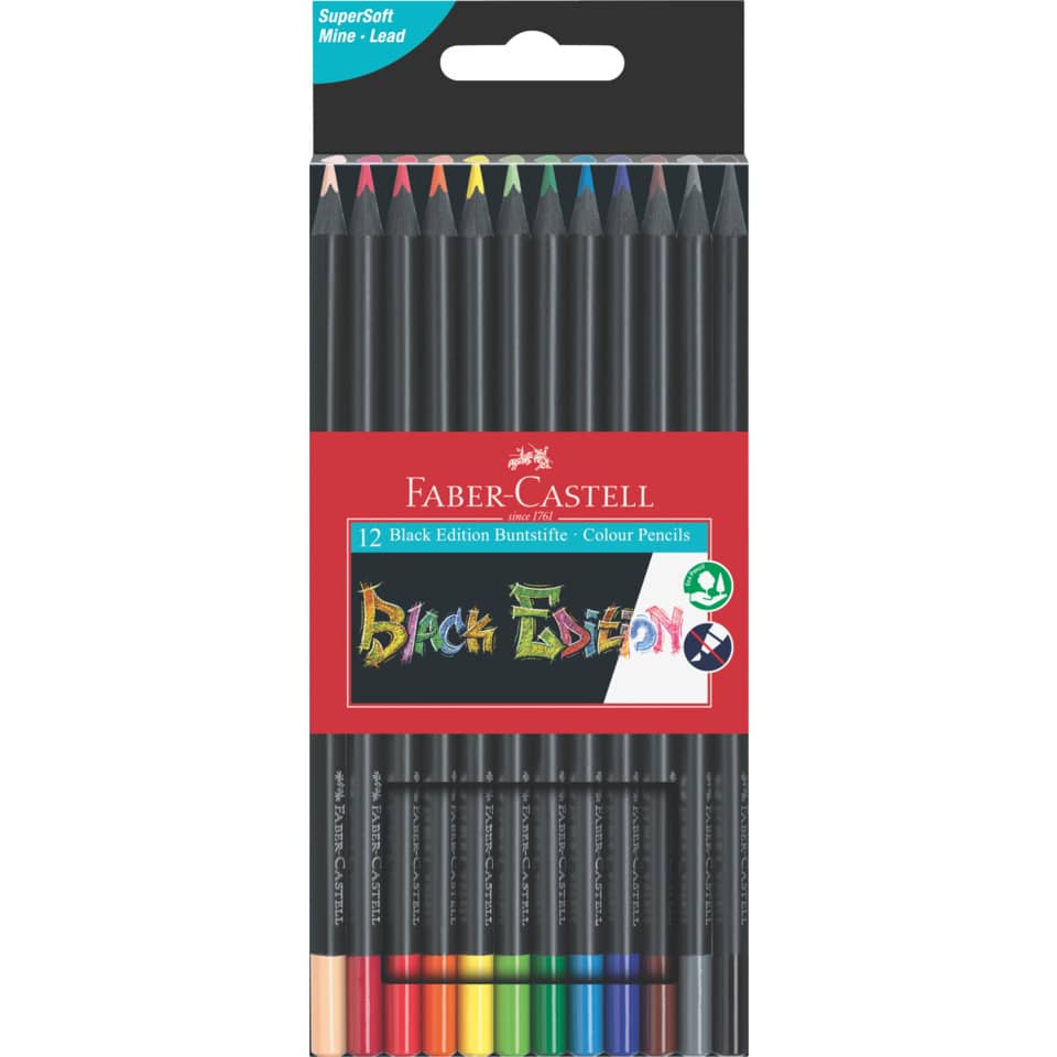 Black Edition Buntstift - 12er Kartonetui