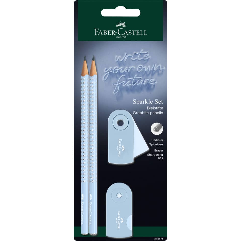 Bleistift-Set SPARKLE - 4-tlg., B, sky blue, Blisterkarte