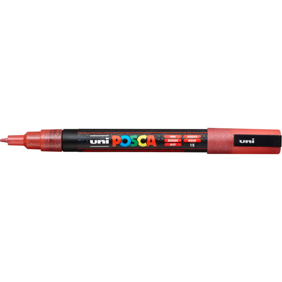 Marker - 0,9 - 1,3 mm, Glitter rot