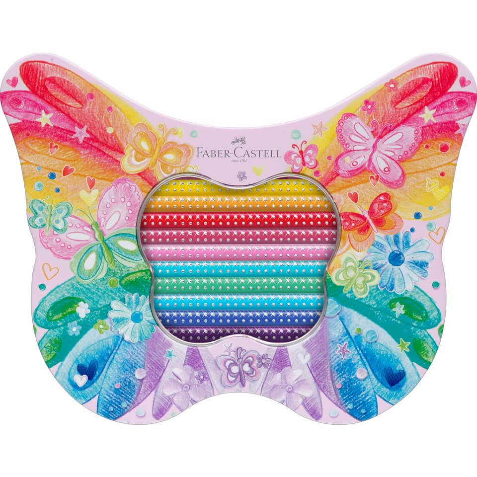 Geschenkset Sparkle - 20 Farben sortiert, Metalletui Schmetterlingform