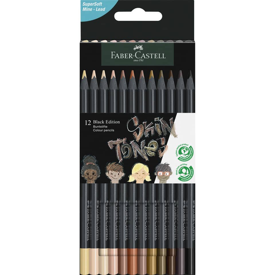 Black Edition Buntstift Skin Tones - 12er Etui, sortiert
