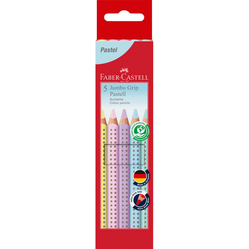 Buntstift Jumbo GRIP - 5 Farben Pastell sortiert