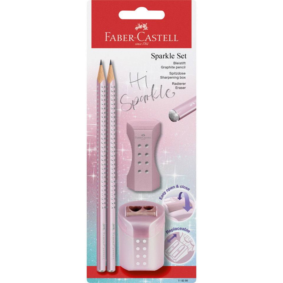Schreibset Sparkle Cosmic - 4-tlg., rose metallic
