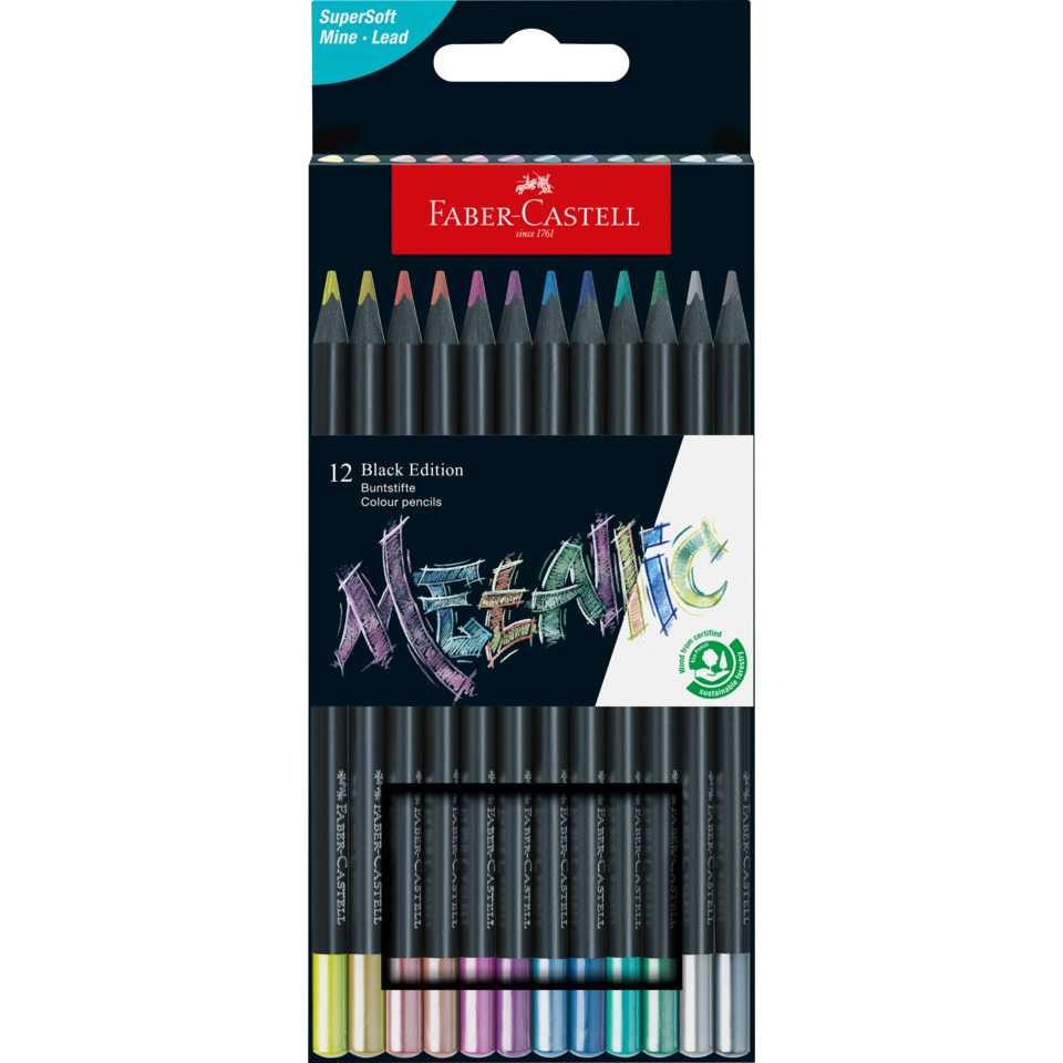 Black Edition Buntstift - 12er Kartonetui